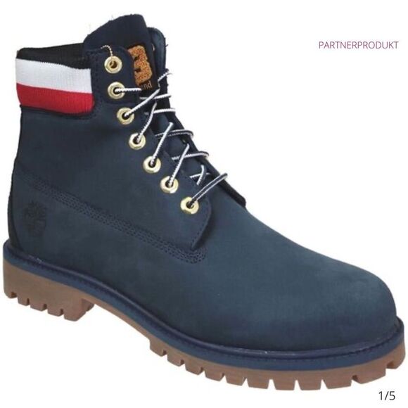 Timberland Heritage 6-Inch Waterproof Boot Navy Nubuck Size 9 Nwt - Picture 1 of 12